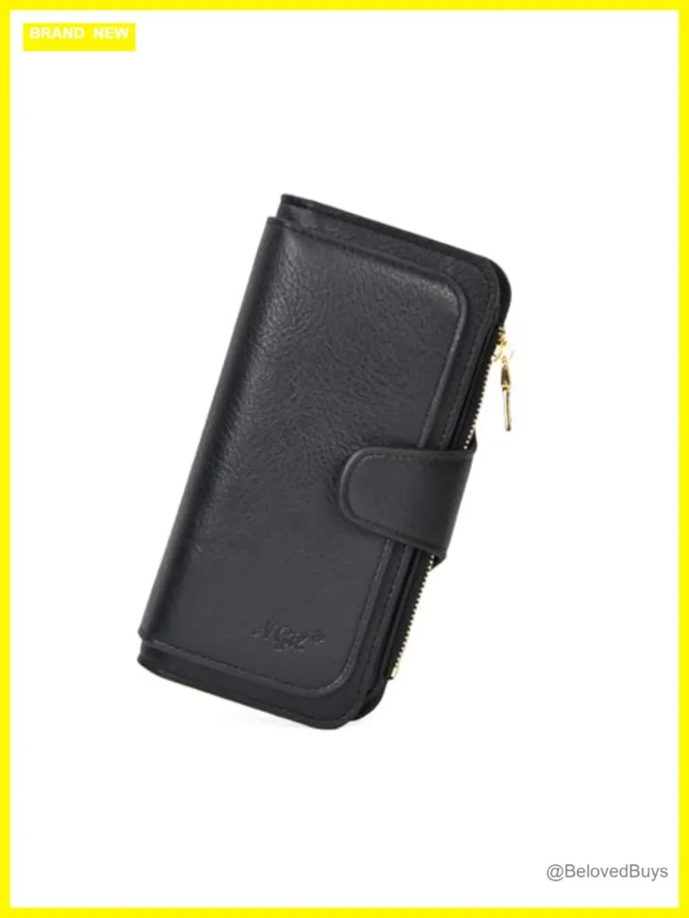 Faux Leather Trifold Wallet Card Organizer with 14 Card Slots